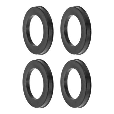 Imagem de INFINAUTO Anéis centralizados de cubo de roda de carro de 87,1 mm a 57,1 mm rodas de policarbonato preto eixo central amortecedor Hubrings 4 peças