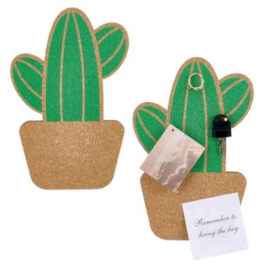 Imagem de PH PandaHall 2 peças de quadro de cortiça de cacto em vaso, 24 x 15 cm, quadro de avisos, quadro de avisos autoadesivos, mini quadros de avisos de parede para decoração de quadros de exibição de