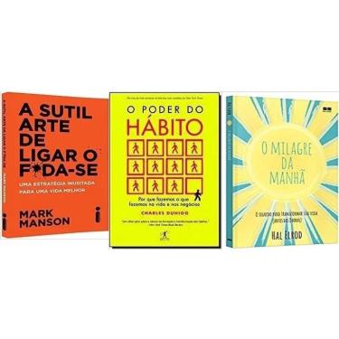 Imagem de Kit 3 Livros Sutil Arte Milagre Do Amanha Poder Do Habito