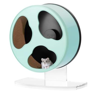 Imagem de Niteangel Roda de exercício silenciosa para hamster: – Rodas de corrida de hamster da série Dark Clouds para hamsters anões, sírios, camundongos ou outros animais de estimação de tamanho pequeno (médio, verde menta)