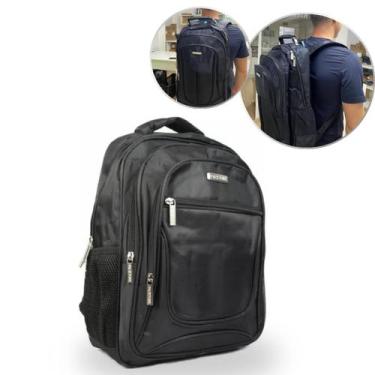 Imagem de Mochila Impermeável Preta Unissex Bolsa Grande Reforçada - Mochila Fac