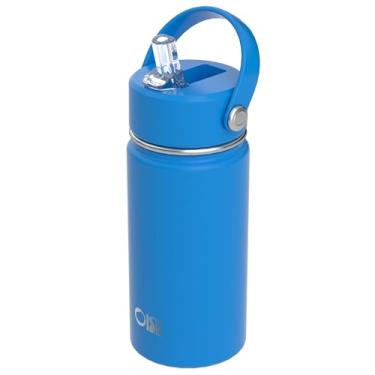 Imagem de OISIZ Garrafa de água infantil com tampa de canudo 397 g, garrafas de água de aço inoxidável 316 isoladas a vácuo para crianças para escola, garrafa de água à prova de vazamento, livre de BPA e manter