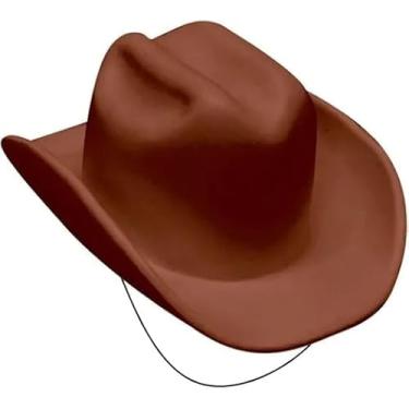 Imagem de Chapéu de Cowboy Infantil Marrom, Com Elástico Para Rodeio e Vaquejada
