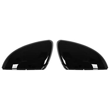 Imagem de X AUTOHAUX Par Novo Exterior retrovisor Espelho Porta Espelho Espelho Cobertura Preto Brilhante para Volkswagen Golf 7 2014-2018