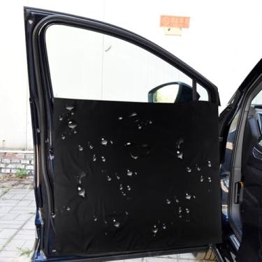 Imagem de Klmnop 2 pacotes de capa de painel de porta de carro com triângulo de rodo, capa de porta reutilizável à prova d'água proteção janela matiz ferramentas de envoltório de carro para aplicação de