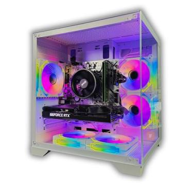 Imagem de Computador Gamer Ryzen 5, RTX 4060 8GB, 32GB DDR4, SSD 1TB NVMe, Windows 11 Pro Original, PC Montado com Gabinete RGB Branco