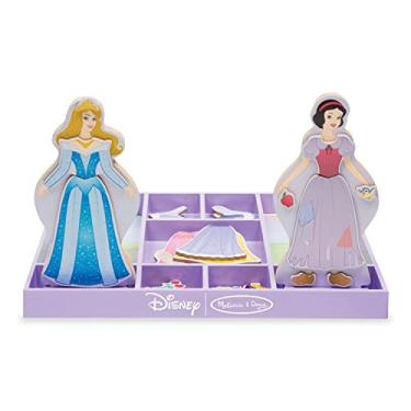 Imagem de Melissa & Doug Disney Sleeping Beauty and Snow White Magnetic Dress-Up Wooden Doll Pretend Play Set (40+ pcs)