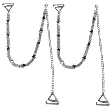 Imagem de Sutiã de strass com estrelas da moda, alças de ombro para mulheres, lingerie destacável, alça ajustável, corrente de cristal, vestido de noiva, vestido de noiva, festa rave, baile, festival