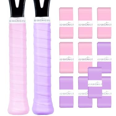 Imagem de KUZAW Pacote com 10 fitas adesivas para raquete de tênis – Almofada aderente antiderrapante absorvente de suor para tênis, pickleball, raquetes de padel, golfe, beisebol, morcego, fita universal (5X
