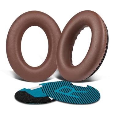 Imagem de SoloWIT Almofadas de substituição para Bose fones de ouvido, para Bose QuietComfort 15 QC15 QC25 QC2 QC35/Ae2 Ae2i Ae2w/SoundTrue & SoundLink Around-Ear & Around-Ear II-Couro de Proteína Café