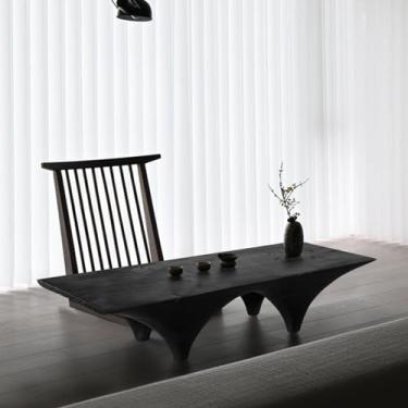 Imagem de Mesa de Centro Mesa de chão tatami mesa curta varanda mesa quadrada mesa de chá carbonizada vintage móveis de madeira interior sala de estar mesa baixa Mesa de Chá