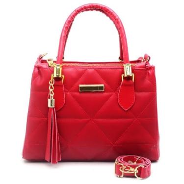 Imagem de Bolsa Feminina Média Bordada (VERMELHA)