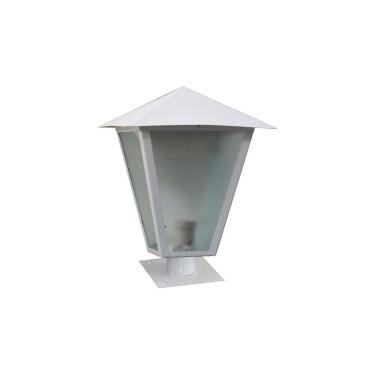 Imagem de Luminária Romana Parafusar No Muro Alumínio Branco 31cm