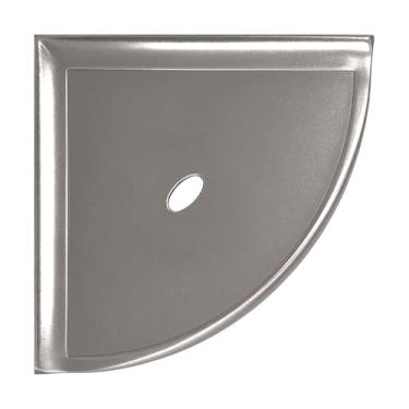 Imagem de Questech Prateleira de chuveiro de canto de 20 cm, organizador de chuveiro retrofit para paredes de azulejo, suporte de canto, saboneteira, banheiro, fundo plano, acabamento de níquel escovado