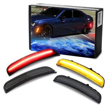 Imagem de iJDMTOY Kit de luzes de marcador lateral de LED âmbar/vermelho compatível com Dodge Charger 2015iJDMTOY 75-137-Smoked-AR