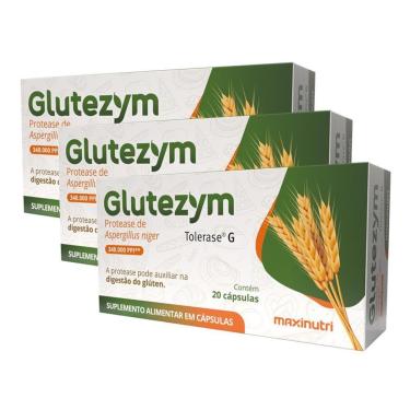 Imagem de Kit 3 Glutezym Auxilia na Digestão do Glúten 20 Cápsulas Maxinutri-Unissex