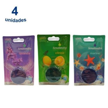 Imagem de 4 Detergente Sanitário Lavanda Marine Cítrico Bloco Pastilha Vaso Banh