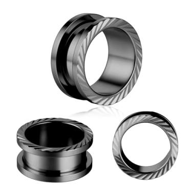 Imagem de LOMISS ALARGADOR AÇO CIRÚRGICO PVD COM DETALHES (PRETO, 10MM)