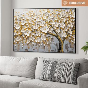 Imagem de Quadro decorativo árvore da vida white flower - MeMoldura, 100x150, Am