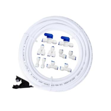 Imagem de IEUDNS Kit de linha de água para refrigerador Conector de tubo de água Filtro portátil com saída de 1/4, Tubo 15m