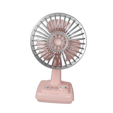 Imagem de IEUDNS Mini ventilador de mesa pessoal com design, 3 velocidades, elétrico, leve, portátil, para cozinha, acampamento, estudo, carro, presente, Rosa