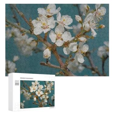 Imagem de Quebra-cabeça 500 peças personalizado de flor de amendoeira para adultos quebra-cabeça de imagem de madeira quebra-cabeça desafiador com saco de armazenamento quebra-cabeça de reunião familiar para