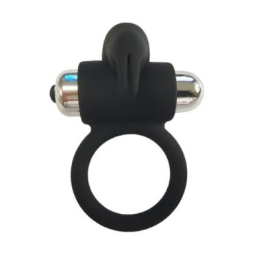 Imagem de Anel Peniano Silicone Com Estimulador Clitoriano Brinquedo Erótico com Vibração e Orelhas
