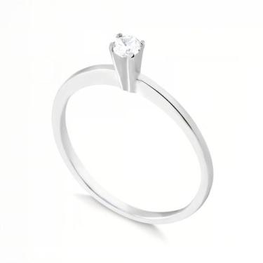 Imagem de Anel Solitário Aparador Aliança De Prata 925 Compromisso - DR Joias, 1