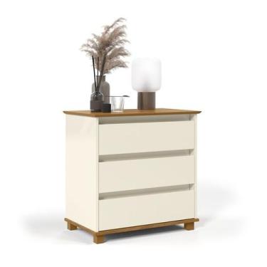 Imagem de Mini Cômoda/Mesa de Cabeceira Quarto 3 Gavetas Eliza - Várias Cores - 