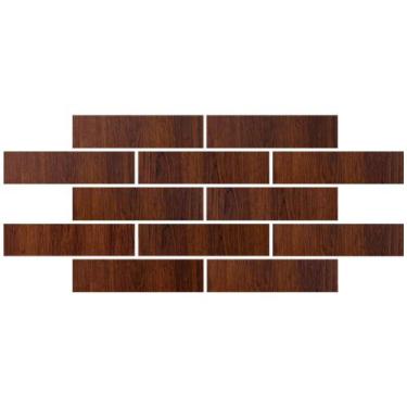 Imagem de Tijolinho Madeira Jacarandá Adesivo Flexivel p Parede 30x7,5cm - 240 U