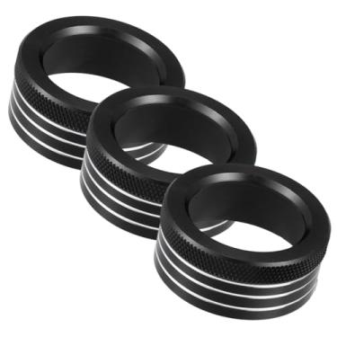 Imagem de Riloer Capa de botão AC, 3 peças de capa de interruptor de rádio de ar condicionado para carro, decoração de anel, acessórios de acabamento de tampa de botão AC compatíveis com Subaru BRZ 2013-2020