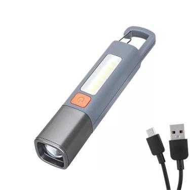 Imagem de Mini Lanterna LED Recarregável USB Longo Alcance com Gancho Resistente