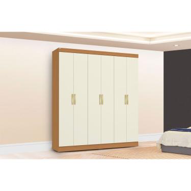 Imagem de Guarda Roupa Casal 6 Portas e 2 Gavetas R590 Canela/Off White - Kappesberg