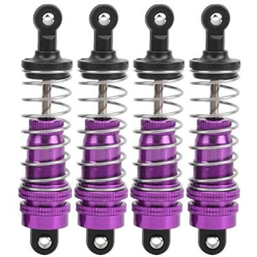Imagem de Shock Struts Damper RC Car Acessórios High Performance Double Spring Segment Shock Absorbers Reduzir Bumper Shaking Melhorar a estabilidade Fit para WLtoys 144001 14 Escala (Violeta)