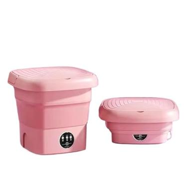 Imagem de Mini Máquina de Lavar Portátil Dobrável - Tanquinho Compacto com Centrífuga para Viagens e Ambientes Pequenos(Rosa)