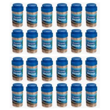 Imagem de Kit Paliteiro BOMPACK com 24 frascos de 250 palitos cada frasco