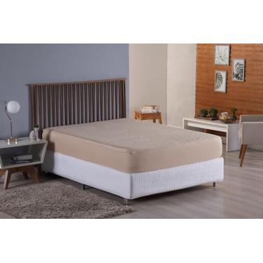 Imagem de Capa de Colchão Impermeável/Protetor de Colchão Impermeável - Antialérgica e Antibacteriana - Vários Tamanhos - Matelassê (Bege, King)