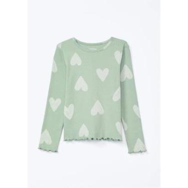 Imagem de Blusa Infantil Menina Inverno Canelada Flores Verde- Hering Kids-Feminino
