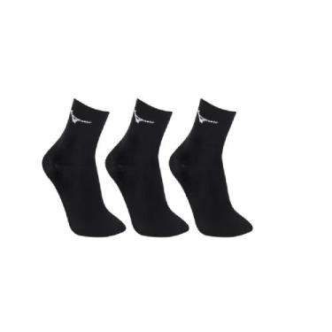 Imagem de Kit de Meia Mizuno 3X1 Trimiz Básica Cano Médio (3 pares), Preto, 39 a