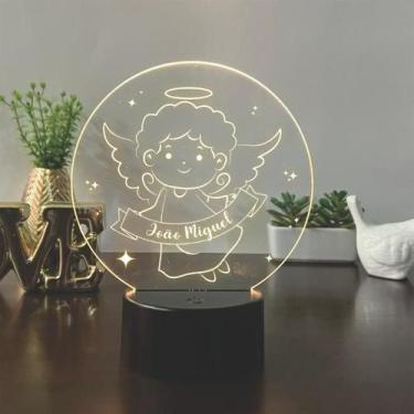 Imagem de Luminaria em acrilico de led infantil personalizada com nome tema anji