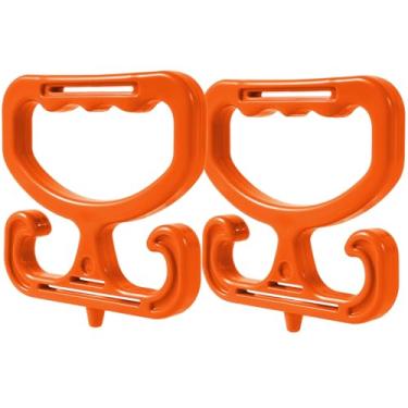 Imagem de Pacote com 2 porta-sacolas de supermercado, suporte resistente para sacolas de supermercado, cada um comporta até 45 kg – aderência confortável para carregar sacolas de compras, sacolas de compras