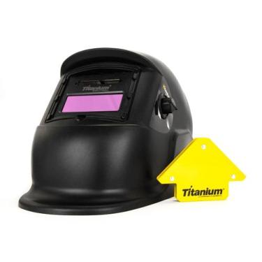 Imagem de Kit Mascara Solda Automatica Esquadro Magnetico Titanium Platina