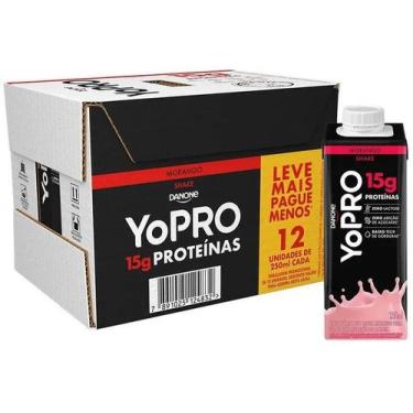 Imagem de YoPRO Bebida Lactea UHT Morango 15g de proteinas 250ml - 12 unidades -