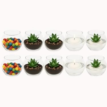 Imagem de Vaso Aquário de Vidro 600ml Terrário Redondo Para Decoração Unidades (10)