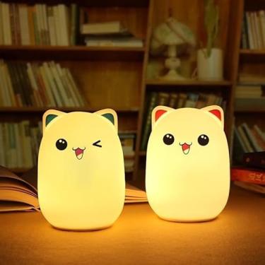 Imagem de Luminária Silicone Touch Abajur Led Sensor Colorido Recarregavel Bichinho, Ideal para presentes e decoração de quarto.