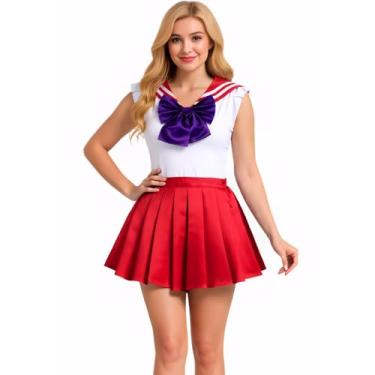 Imagem de Sinkawa Jackets Macacão de uniforme escolar Sailor Anime com saia plissada cosplay fantasia para mulheres meninas - P