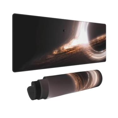 Imagem de Lalamelody Interstellar Gargantua Black Hole Mouse Pad XXL Grande Estendido Computador Mesa Completa 89.9 cm x 39.9 cm Mouse Mat Teclado para Home Office Gaming