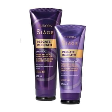 Imagem de EUDORA Shampoo e Condicionador Resgate Imediato - Reparação com FIBER Restore e Aminoácidos Preenchedores - 2 Unidades