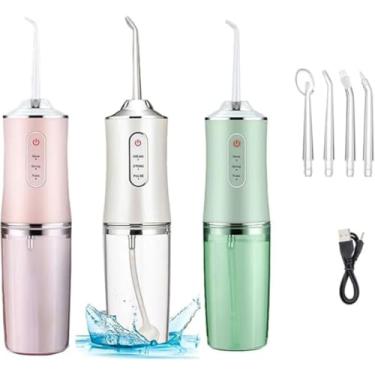 Imagem de Irrigador Oral Portátil, Recarregável USB, 4 Bicos, Sem Fio, Rosa