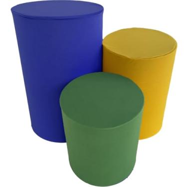 Imagem de Trio de Capa para Cilindro Para Festa Decoração de festa trio capa de cilindro Monte Sua Capa(ROYAL, AMARELO E VERDE)